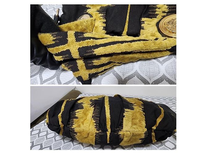 Borsa Hobo Hysteria in Velluto Gucci Nero/Giallo - vista 8