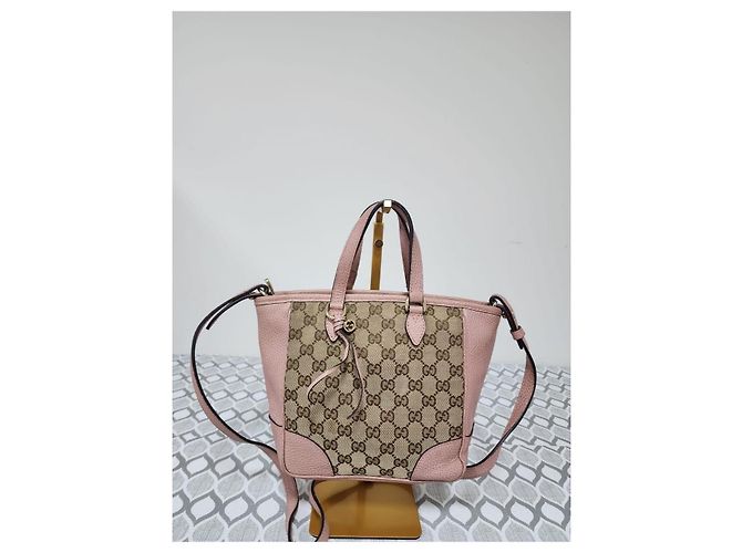 Borsa a tracolla Gucci Small GG Canvas Bree Beige/Rosa - vista 12