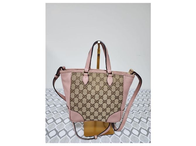 Borsa a tracolla Gucci Small GG Canvas Bree Beige/Rosa - vista 2