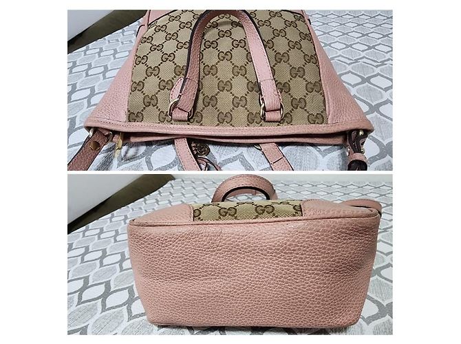 Borsa a tracolla Gucci Small GG Canvas Bree Beige/Rosa - vista 5