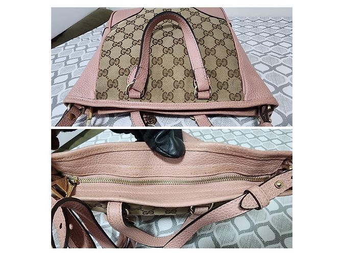 Borsa a tracolla Gucci Small GG Canvas Bree Beige/Rosa - vista 8