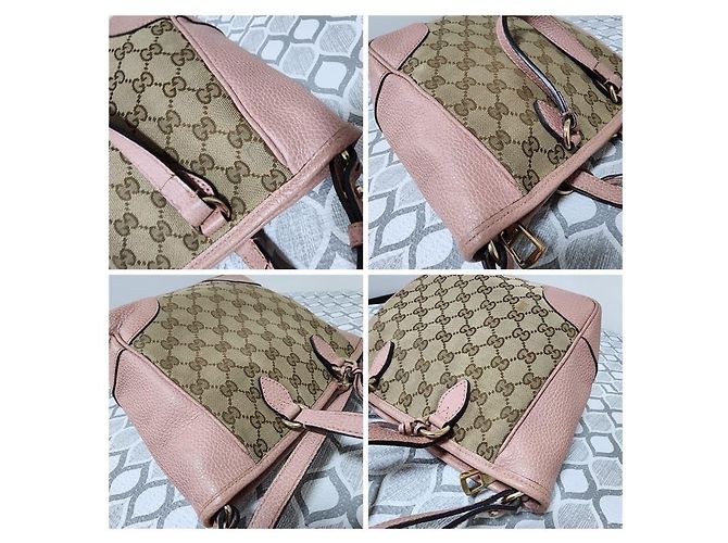 Borsa a tracolla Gucci Small GG Canvas Bree Beige/Rosa - vista 9
