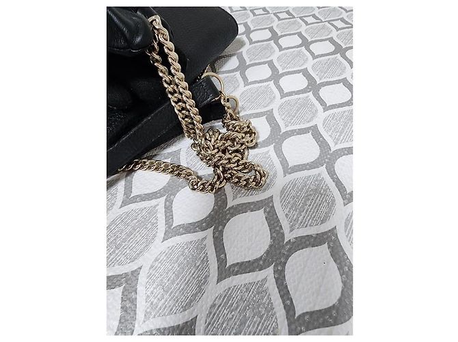 GUCCI Dollar Calfskin Interlocking G Chain Wallet On Chain Black - view 10