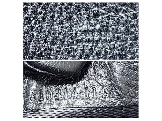 GUCCI Dollar Calfskin Interlocking G Chain Wallet On Chain Black - view 3