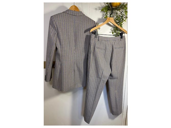 Claudie Pierlot Completo giacca e pantaloni a quadri Marrone Blu Giallo - vista 11
