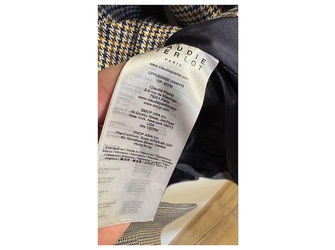 Claudie Pierlot Completo giacca e pantaloni a quadri Marrone Blu Giallo - vista 12