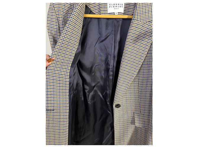 Claudie Pierlot Completo giacca e pantaloni a quadri Marrone Blu Giallo - vista 13