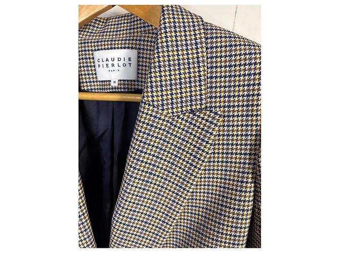 Claudie Pierlot Completo giacca e pantaloni a quadri Marrone Blu Giallo - vista 4