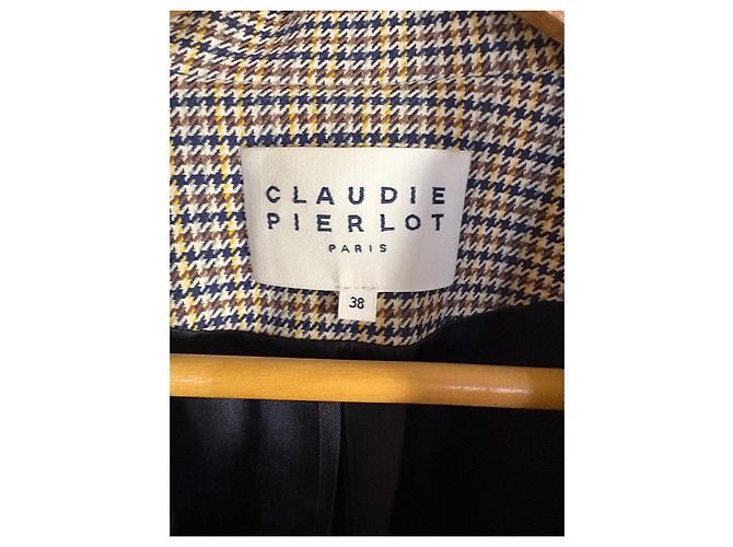 Claudie Pierlot Completo giacca e pantaloni a quadri Marrone Blu Giallo - vista 5