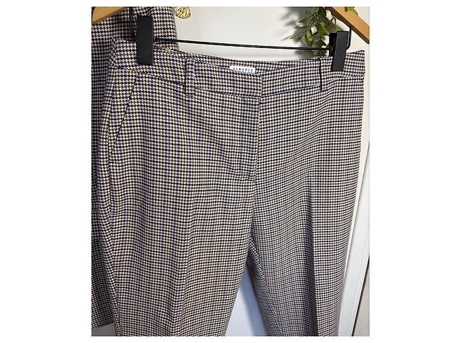 Claudie Pierlot Completo giacca e pantaloni a quadri Marrone Blu Giallo - vista 6