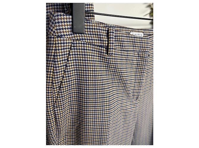 Claudie Pierlot Completo giacca e pantaloni a quadri Marrone Blu Giallo - vista 7