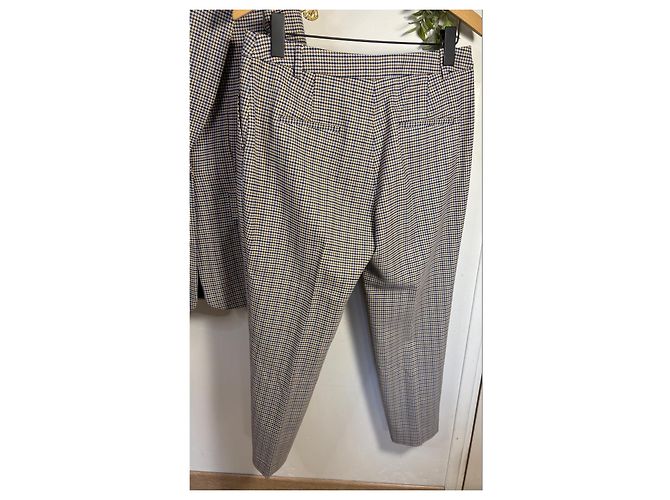 Claudie Pierlot Completo giacca e pantaloni a quadri Marrone Blu Giallo - vista 9