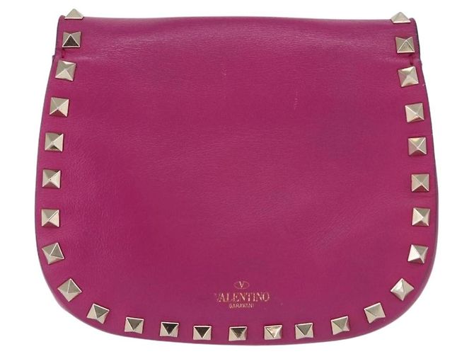 Borsa a tracolla mini Rockstud Saddle in pelle di Valentino Garavani Rosa - vista 2