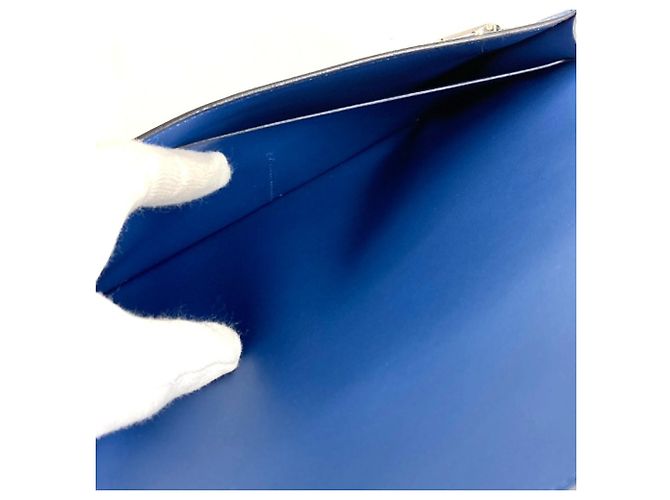 Cartera larga de cuero Epsom Hermès Azul - vista 11