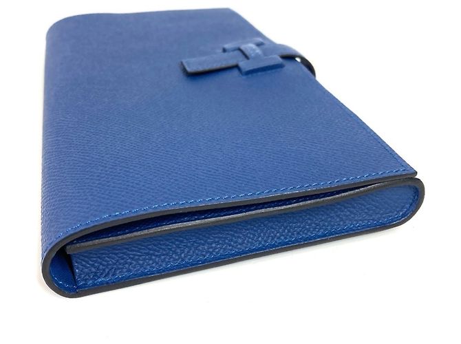 Cartera larga de cuero Epsom Hermès Azul - vista 3