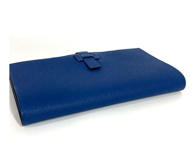 Cartera larga de cuero Epsom Hermès Azul - vista 6