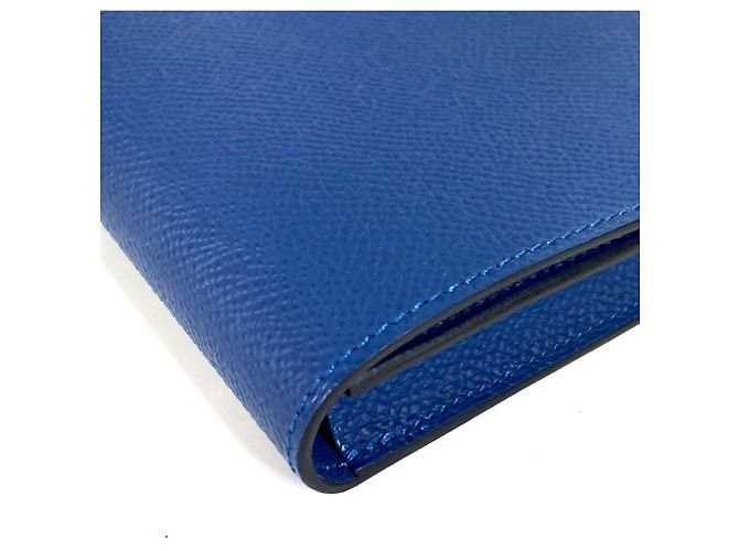 Cartera larga de cuero Epsom Hermès Azul - vista 7