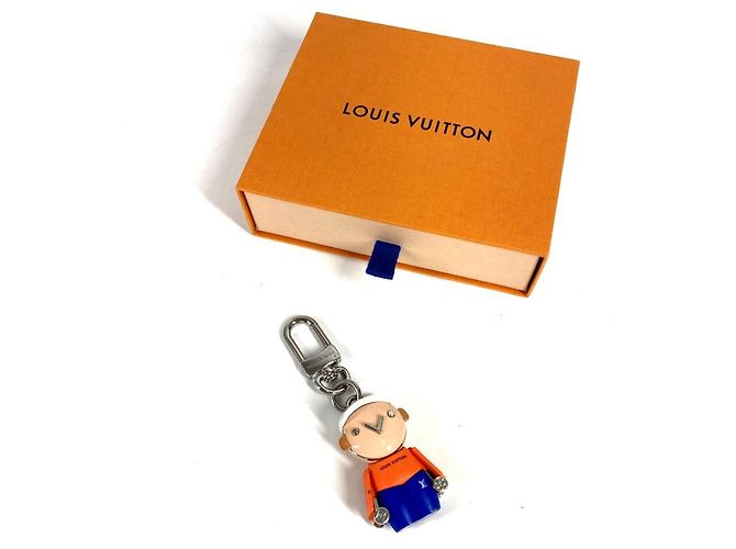 Chaveiro charm de bolsa de ginásio Gaston Louis Vuitton Branco Azul - vista 3