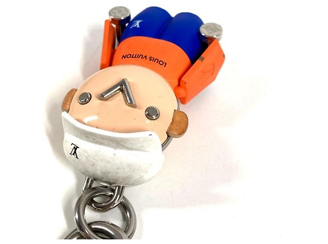 Chaveiro charm de bolsa de ginásio Gaston Louis Vuitton Branco Azul - vista 8
