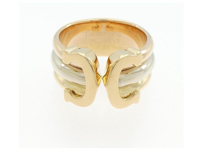 Anello Cartier 2C in oro tricolore 18K D'oro - vista 2