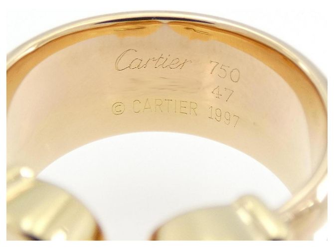 Anello Cartier 2C in oro tricolore 18K D'oro - vista 3