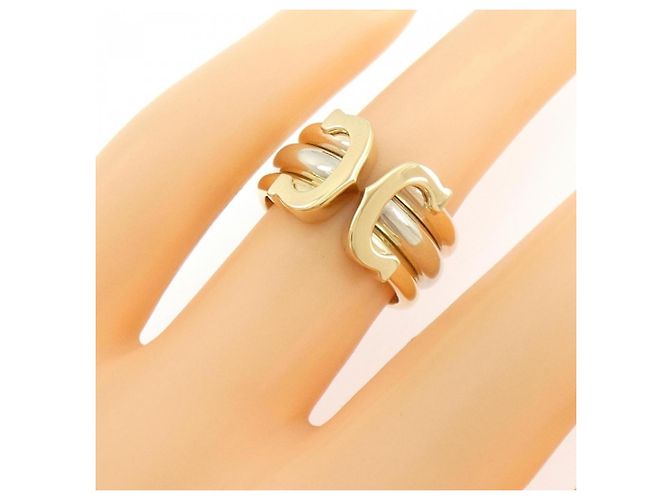 Anello Cartier 2C in oro tricolore 18K D'oro - vista 4
