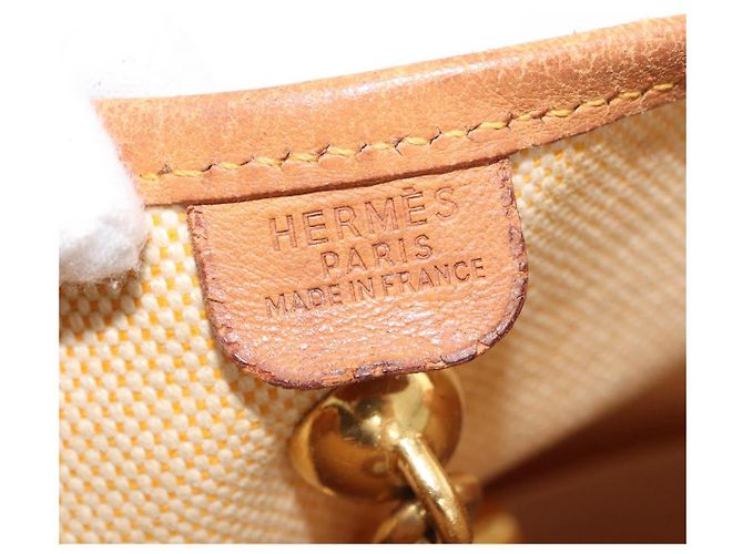 Hermès HERMES Borsa a Spalla Vespa PM Canvas Beige Oro Auth mr1763 D'oro - vista 17