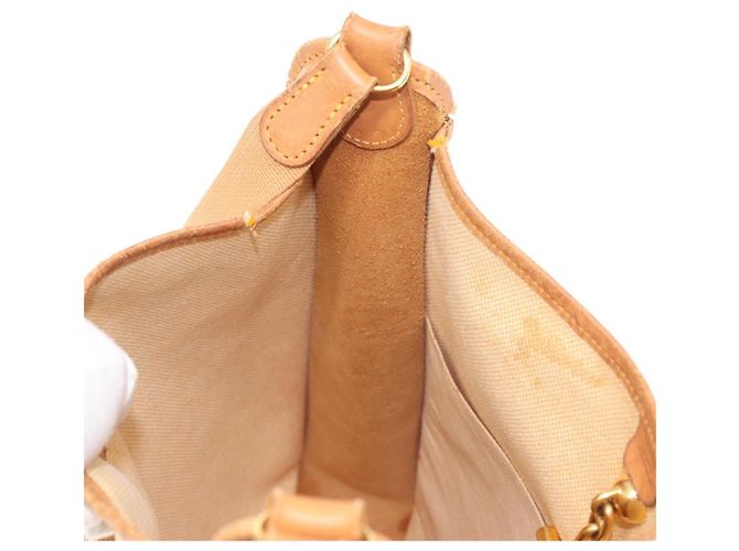 Hermès HERMES Borsa a Spalla Vespa PM Canvas Beige Oro Auth mr1763 D'oro - vista 20