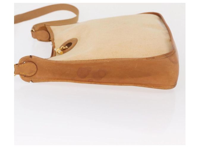 Hermès HERMES Borsa a Spalla Vespa PM Canvas Beige Oro Auth mr1763 D'oro - vista 5