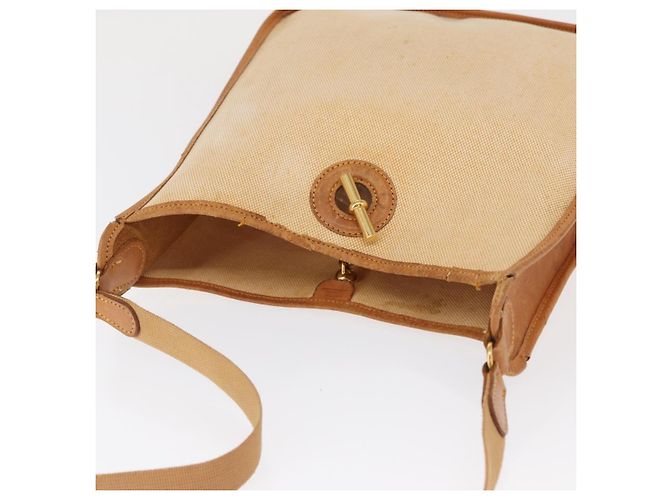 Hermès HERMES Borsa a Spalla Vespa PM Canvas Beige Oro Auth mr1763 D'oro - vista 7