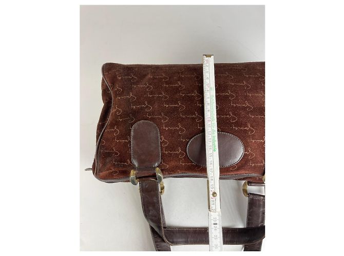 Vintage Givenchy Wildleder Monogramm Handtasche Braun - Ansicht 12