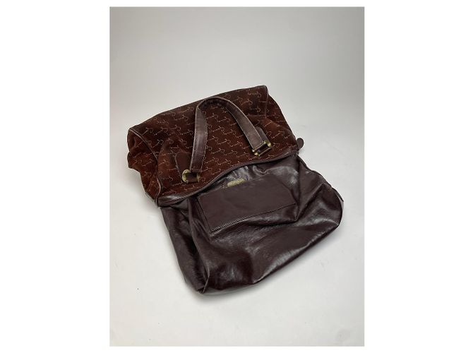 Vintage Givenchy Wildleder Monogramm Handtasche Braun - Ansicht 3