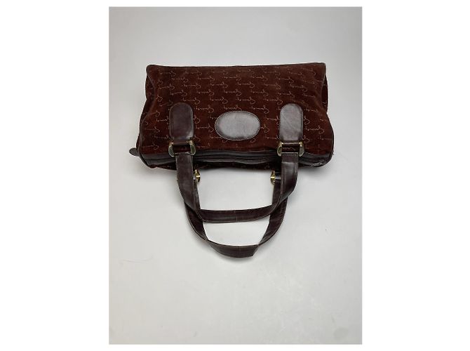 Vintage Givenchy Wildleder Monogramm Handtasche Braun - Ansicht 6