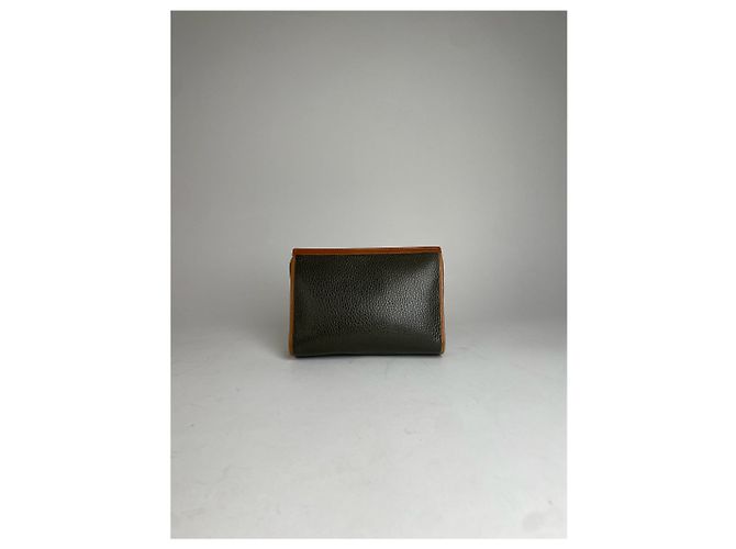 Triomphe Céline Clutch Vintage Celine Paris Nero Marrone Verde - vista 2
