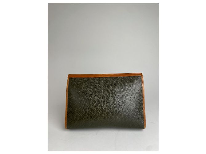 Triomphe Céline Clutch Vintage Celine Paris Nero Marrone Verde - vista 9