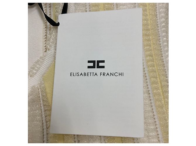 Gestreiftes Strickkleid Limonade / Elfenbein Elisabetta Franchi Gelb - Ansicht 4