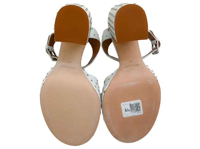 Sandali platform Rosange in pelle bianca con borchie Laurence Dacade Bianco - vista 7