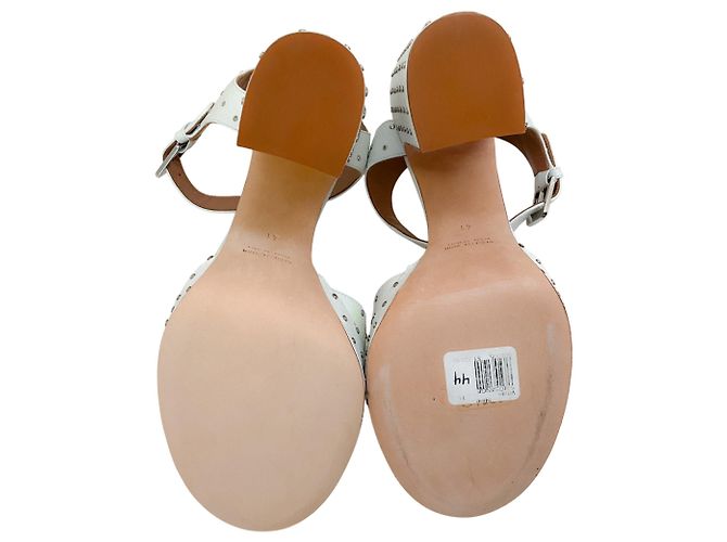 Sandali platform Rosange in pelle bianca con borchie Laurence Dacade Bianco - vista 8