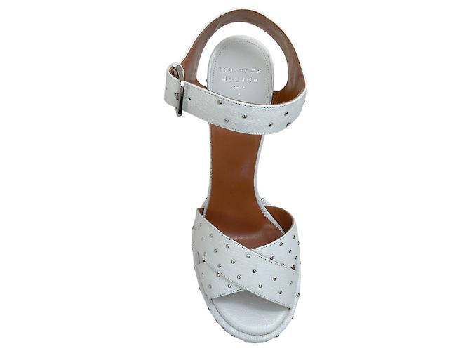 Sandali con piattaforma Rosange in pelle bianca con borchie Laurence Dacade Bianco - vista 4
