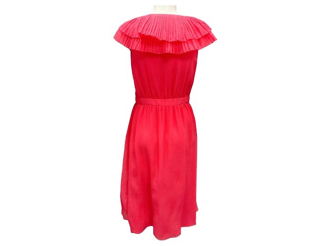 Fuchsia 2021 Rüschensilk-Chiffon Cocktailkleid von Chanel Pink - Ansicht 3