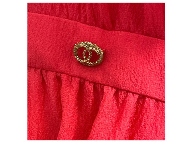 Fuchsia 2021 Rüschensilk-Chiffon Cocktailkleid von Chanel Pink - Ansicht 7