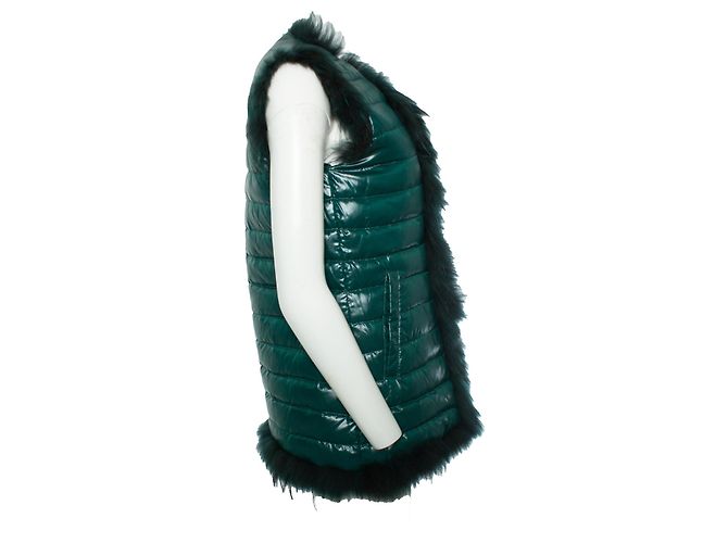 Moncler, wendeweste aus Pelz Grün - Ansicht 6