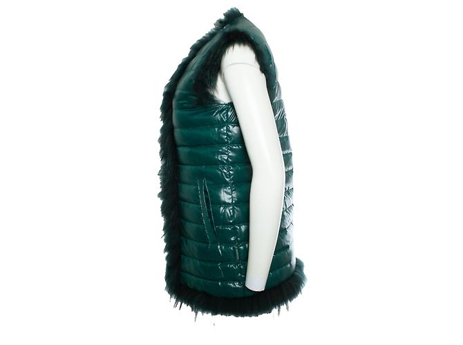 Moncler, wendeweste aus Pelz Grün - Ansicht 8