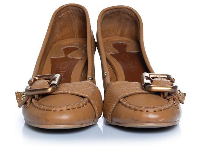 Chloé, brauner Leder-Loafer-Pump - Ansicht 5