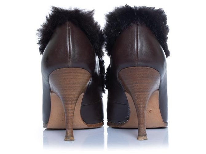 Botines marrones con pelo Salvatore Ferragamo Castaño - vista 6