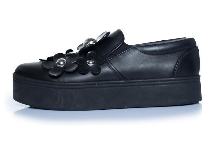 Marc Jacobs, Sneakers slip-on floreali in nero - vista 2