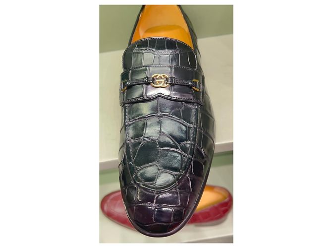 Marmont Mocassini Gucci in pelle di coccodrillo nero - vista 5