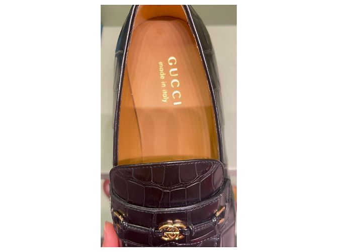 Marmont Mocassini Gucci in pelle di coccodrillo nero - vista 6