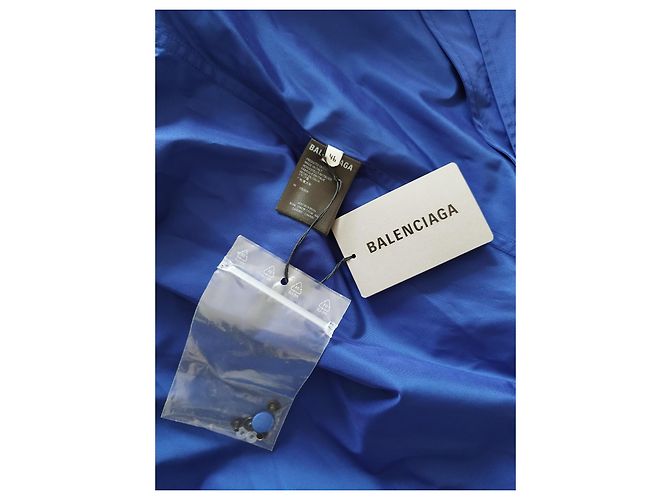 Impermeabile Balenciaga in Nylon Blu - vista 10