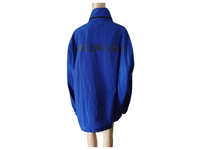 Impermeabile Balenciaga in Nylon Blu - vista 4